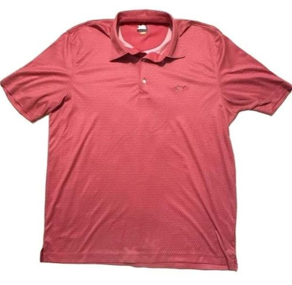 Greg Norman Polo Shirt Size XL Red Golf Print